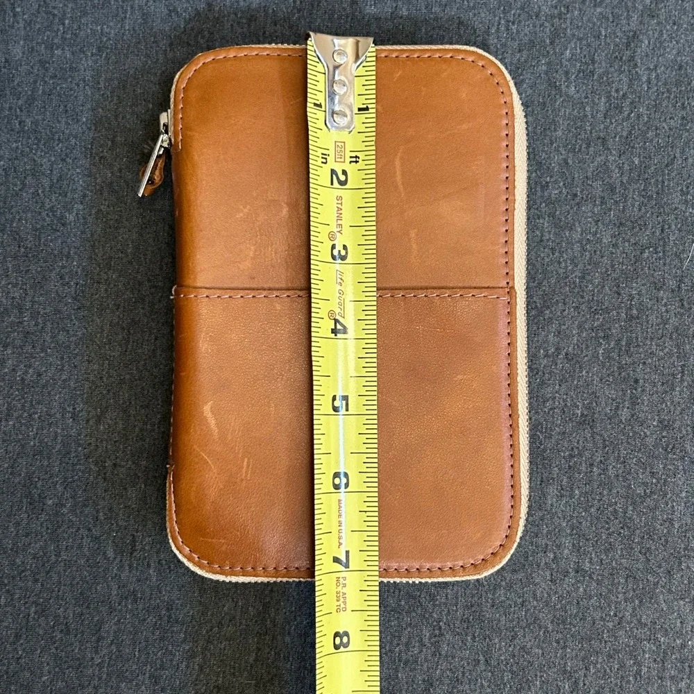 This Is Ground Mod Leather Organizer Toffee Brown Zip Case Insert Notebook